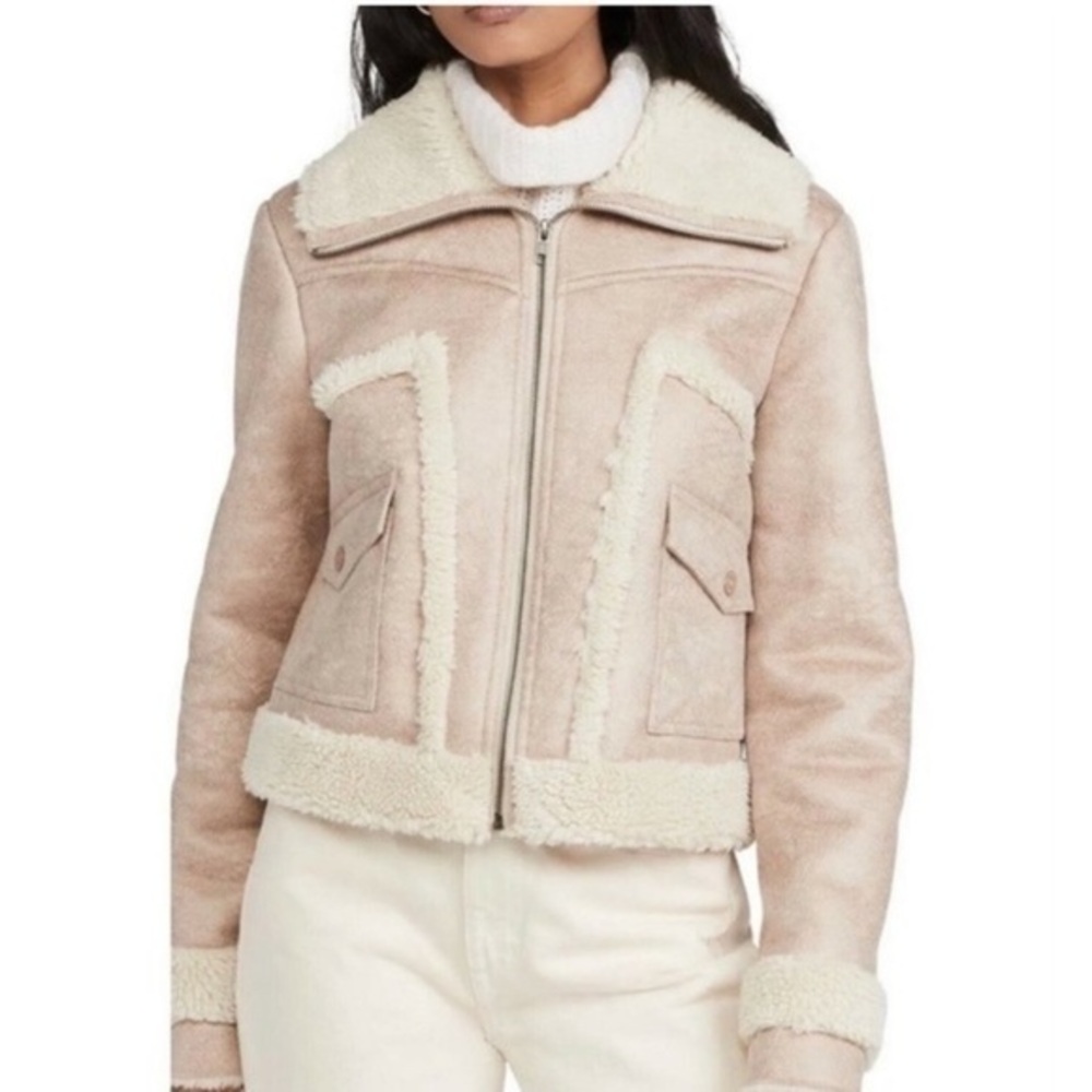 MOTHER The Patch Pocket Roamer Jacket Faux Shearling Jacket
